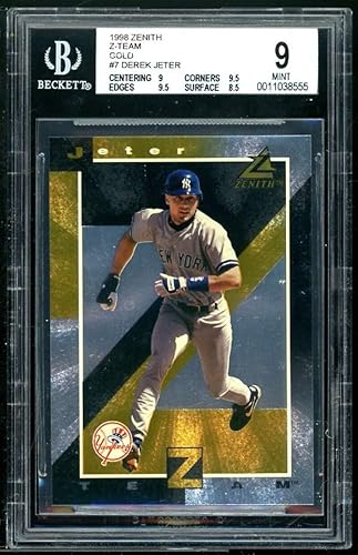 Derek Jeter Card 1998 Zenith Z-Team Gold #7 BGS 9 (9 9.5 9.5 8.5)