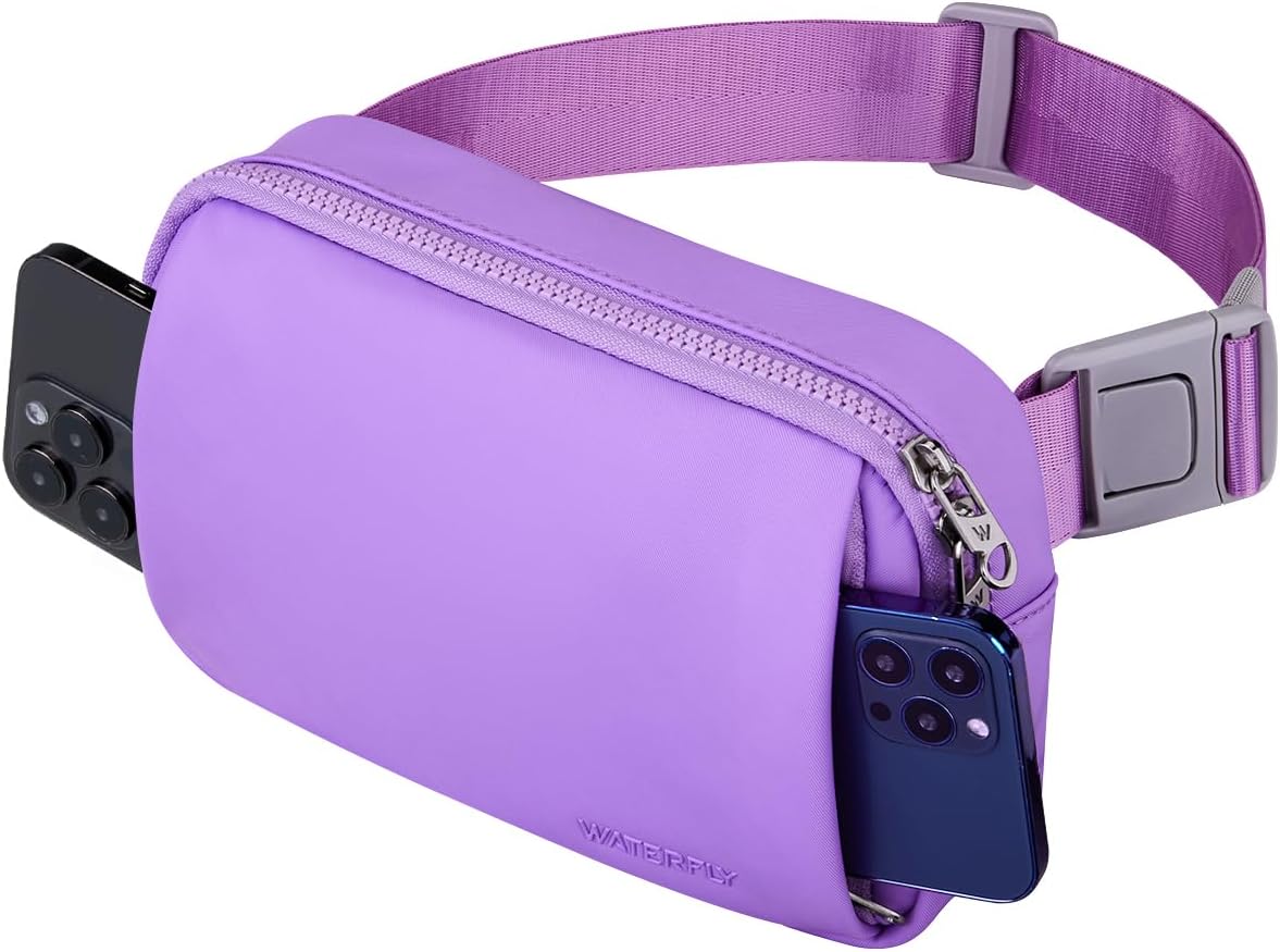 WATERFLY Crossbody Belt Fanny Pack: Sports Walking Waist Bag Runner Belt Bum Bag Hip Fannie Pack Phanny Fannypack Woman Man for Hiking Jogging Running