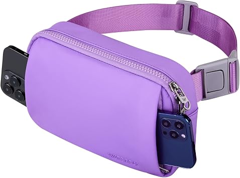WATERFLY Crossbody Belt Fanny Pack Sports Walking Waist Bag Runner Belt Bum Bag Hip Fannie Pack Phanny Fannypack Woman Man for Hiking Jogging Running