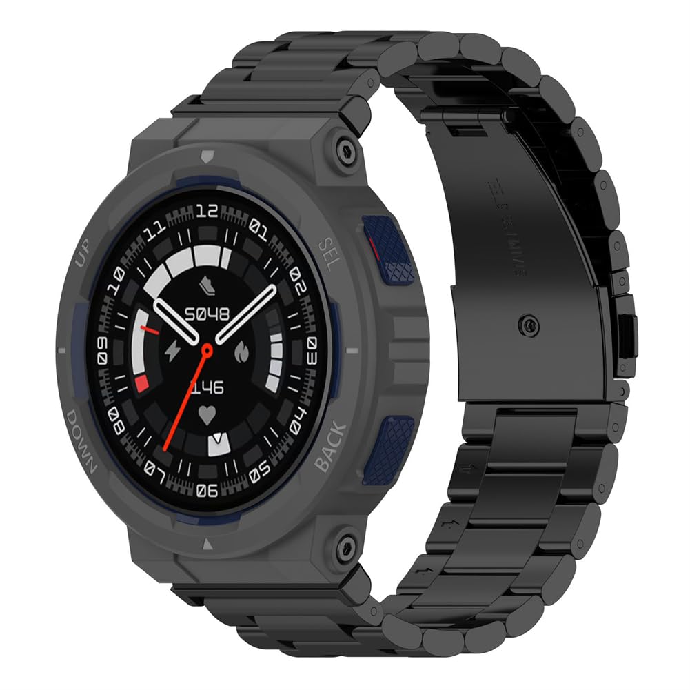 Metal Strap Compatible with Amazfit Active Edge Stainless Steel Straps Replacement Wristband for Amazfit Active Edge