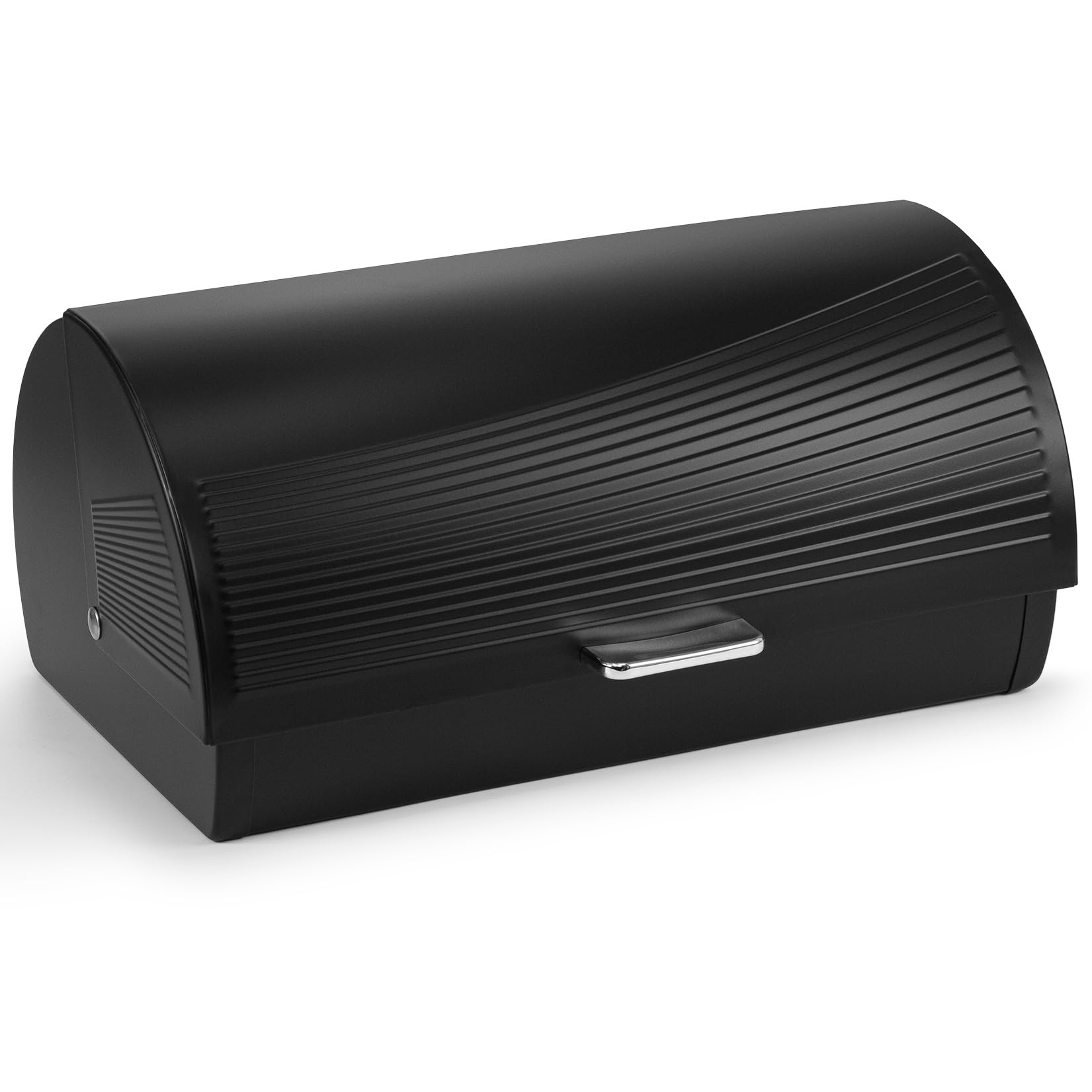 EHC Bread Bins for Kitchen, Bread Box with lid, Kitchen Storage Bin, Bread Container, VENTILATED Back to keep Contents Fresher for longer - Black