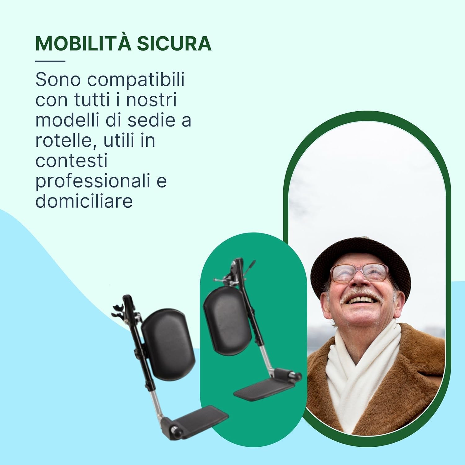 Poggiapiedi per Sedia a Rotelle, Pedane Elevabili, 2 Pezzi