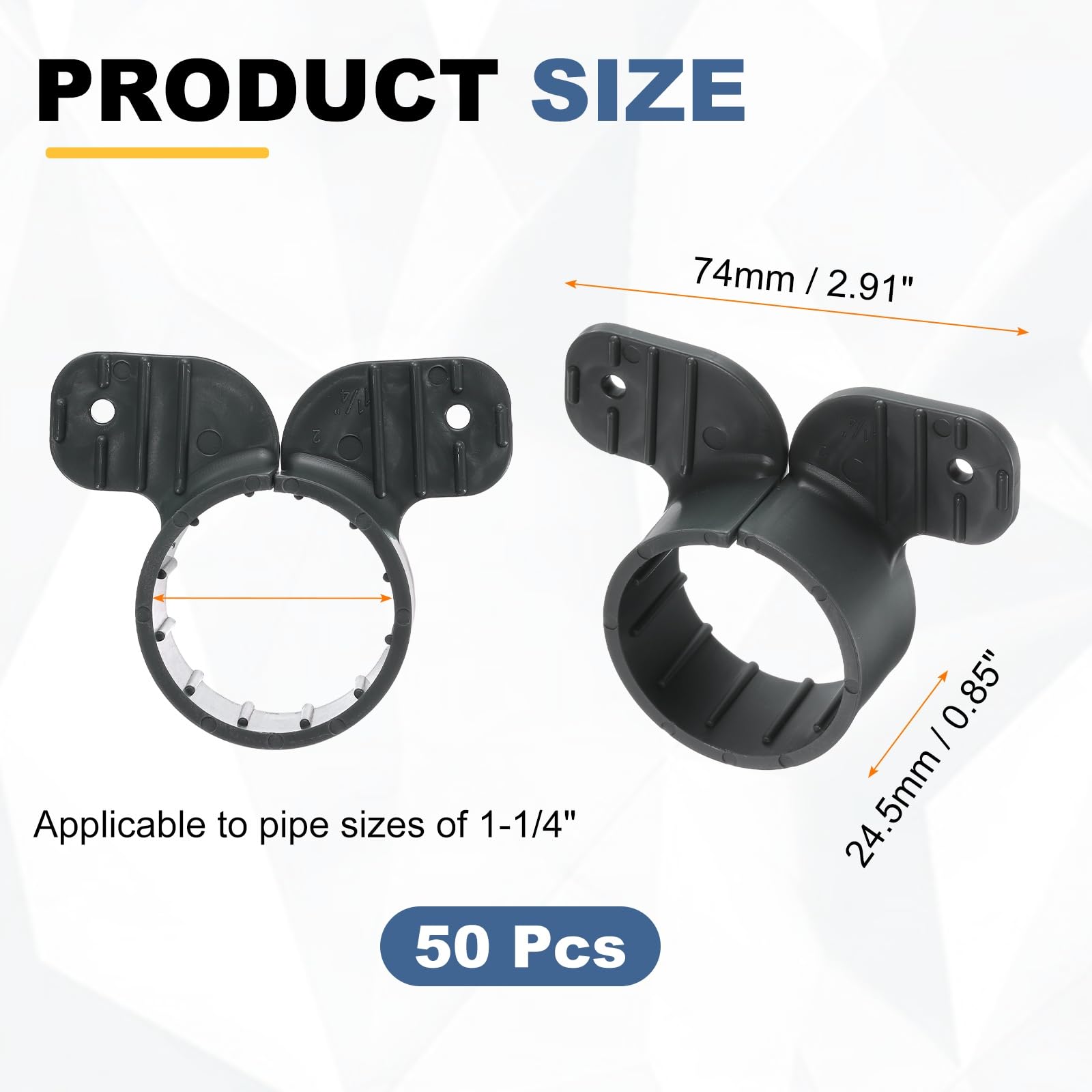 sourcing map 100 morsetti per tubi a sospensione, 3,8 cm, a farfalla, per supporto per tubi in rame CPVC, grigio