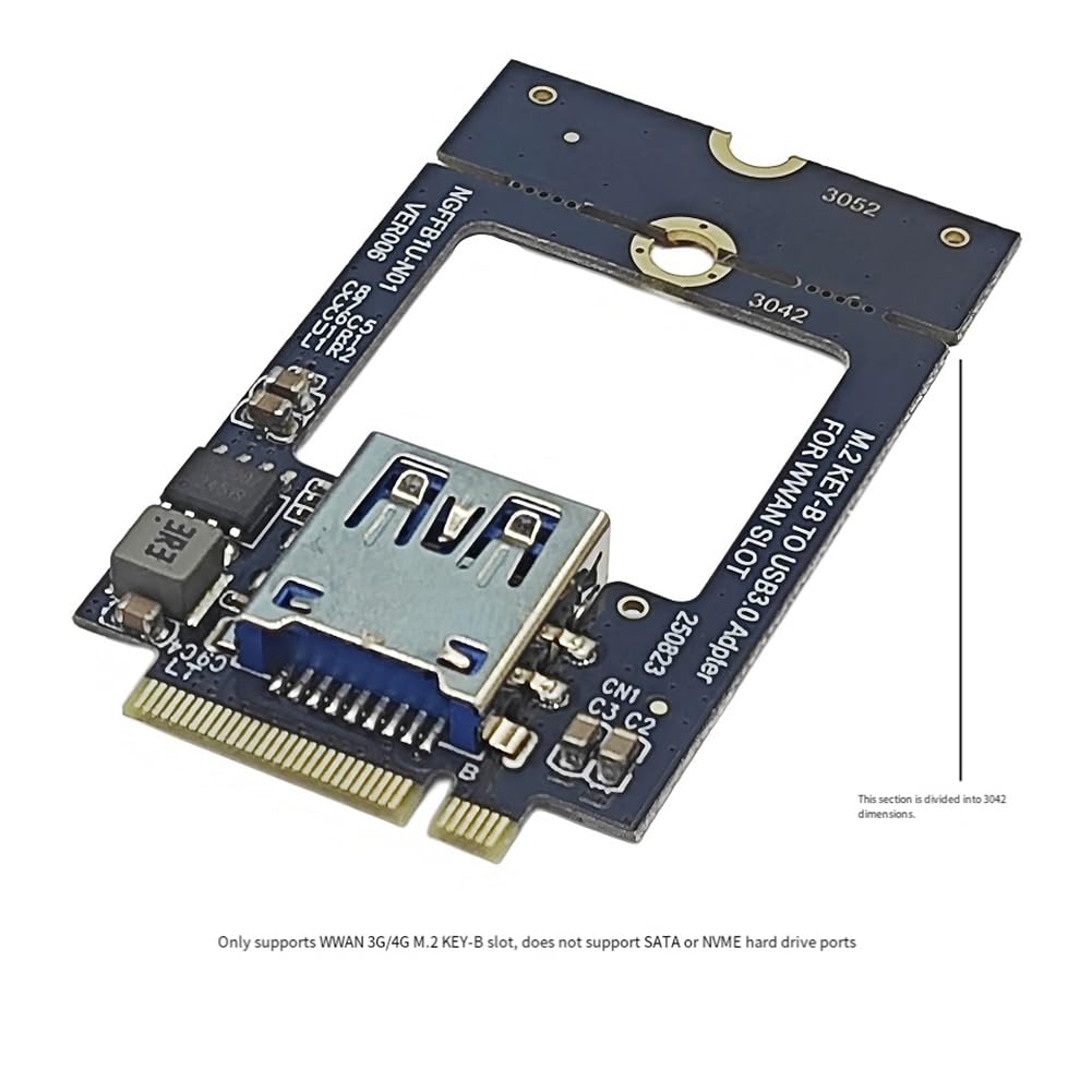 M.2 B Key auf Bluetooth WiFi Netzwerkkarte USB 3.0 SSD NGFF 3042 3052 Konverter M2 Key-B auf USB3.0 Adapter für WWAN-Steckplatz