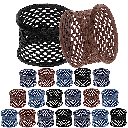 Chuangdi 20 Pcs Large Cotton Hair Ties Hollow Cotton Scrunchies, Dark