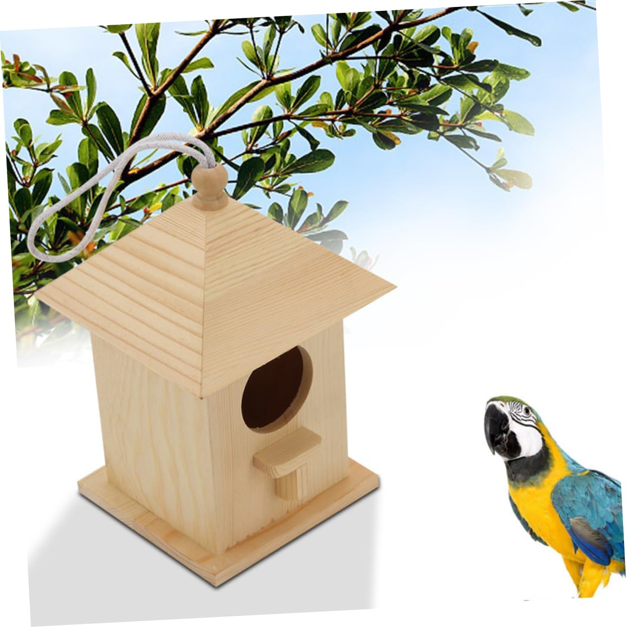 BESPORTBLE 3stücke Vogelhaus Für Kleine Vögel Bequemer Lebensraum Für Kanarienvögel Papageien Co Für Garten Und Außenbereich Natürliche Holzoptik Robust Und Einladend
