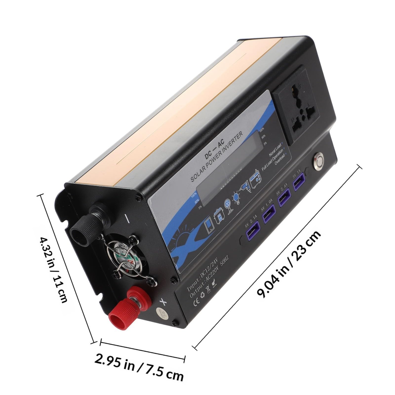 Inversor para Coche 12v a 220v 4000w con Luz LED Ambiental