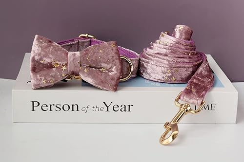 Miniatura 5 de Collar de perro personalizado con hebilla de metal, collares para mascotas personalizados con nombre y número de teléfono (estampado de terciopelo)