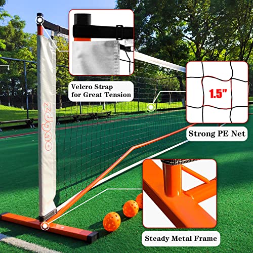 Image of Zdgao Portable Pickleball Net with Pickleballs and Carry Bag for Driveway