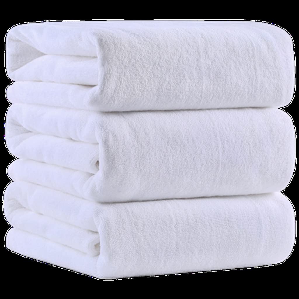 White Microfiber Bath Towel Super Large Soft High Absorption and Quick Drying Hotel Bath Towel Color White Size