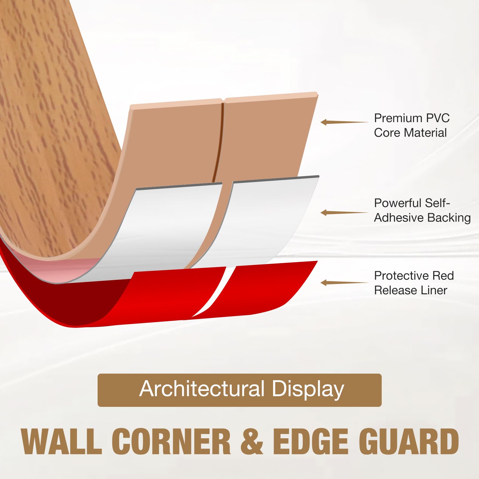 3M Corner Trim, Self Adhesive Flexible PVC Edging Strip ,Peel and Stick Wall Moulding for Tile Edging Wall - Image 2