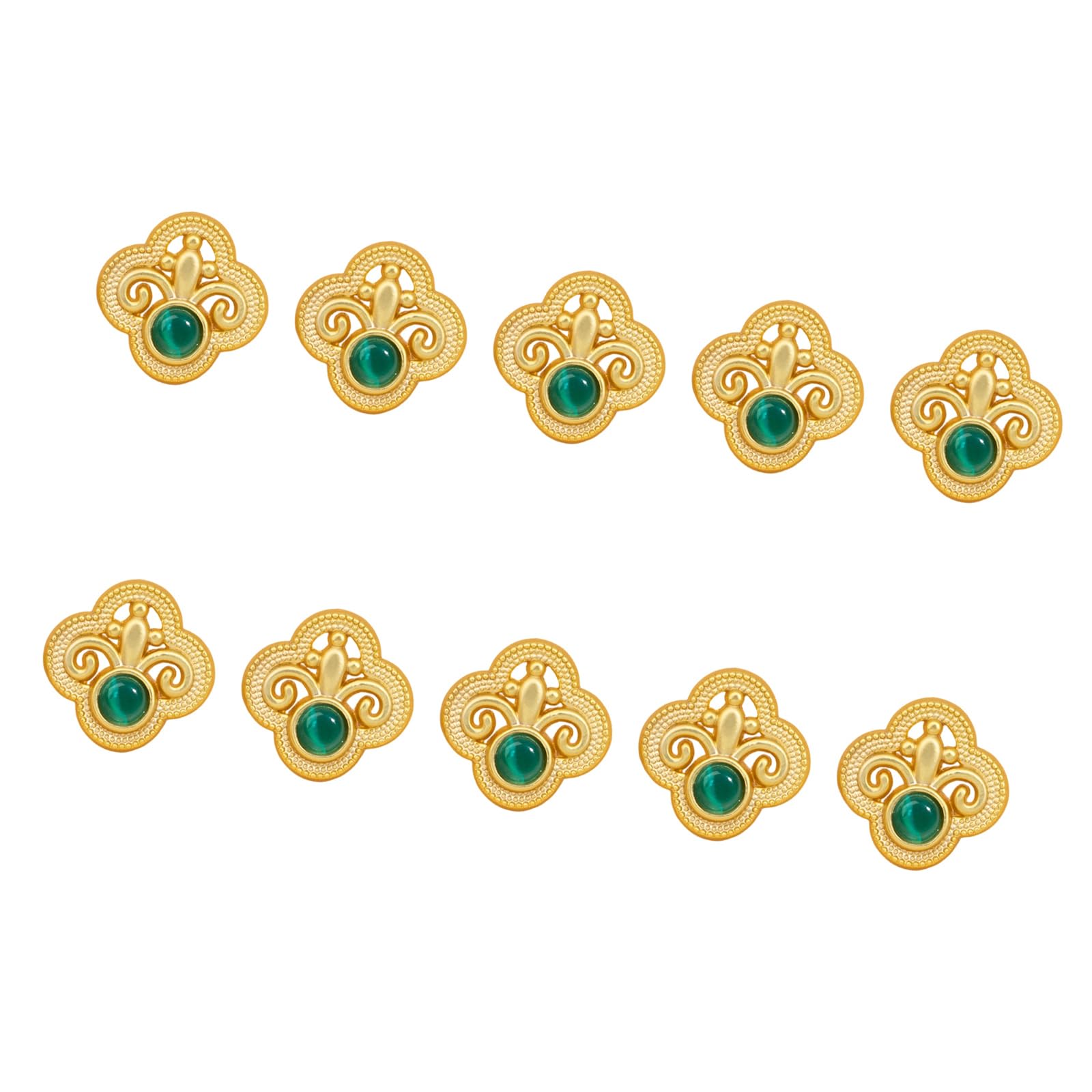 Buxuaaaa 10Pcs Retro Zn Alloy Decorative Button Engraving Pattern Buttons for Garments Traditional Sewing Supplies Traditional Festival Garment Buttons