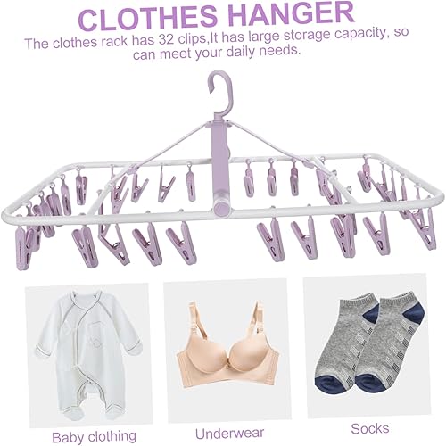 Miniatura 7 de 32 calcetines plegables para colgar calcetines con clip de secado, soporte de armario para lavandería, clip para colgar en la ropa, colgador de