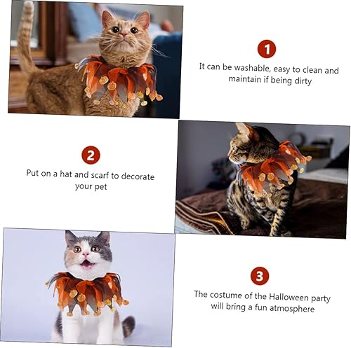 Miniatura 8 de NOLITOY 1 juego de sombrero, bufanda, traje de perro pequeño, sombrero de mago para mascotas, disfraz de Halloween, gato, bufanda de perro, disfraz