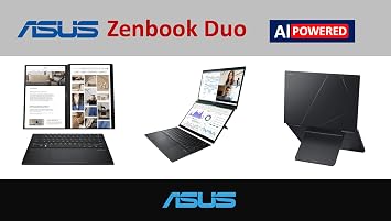 Asus Zenbook Duo AI Powered 2-in-1 Laptop 14.0 Touchscreen OLED WUXGA Display (Intel Ultra 9-285H, 32GB LPDDR5X, 4TB PCIe SSD, Backlit KB, 2 Thunderbolt 4, WiFi 7, Win 11 Pro) w/DKZ USB Port Expander