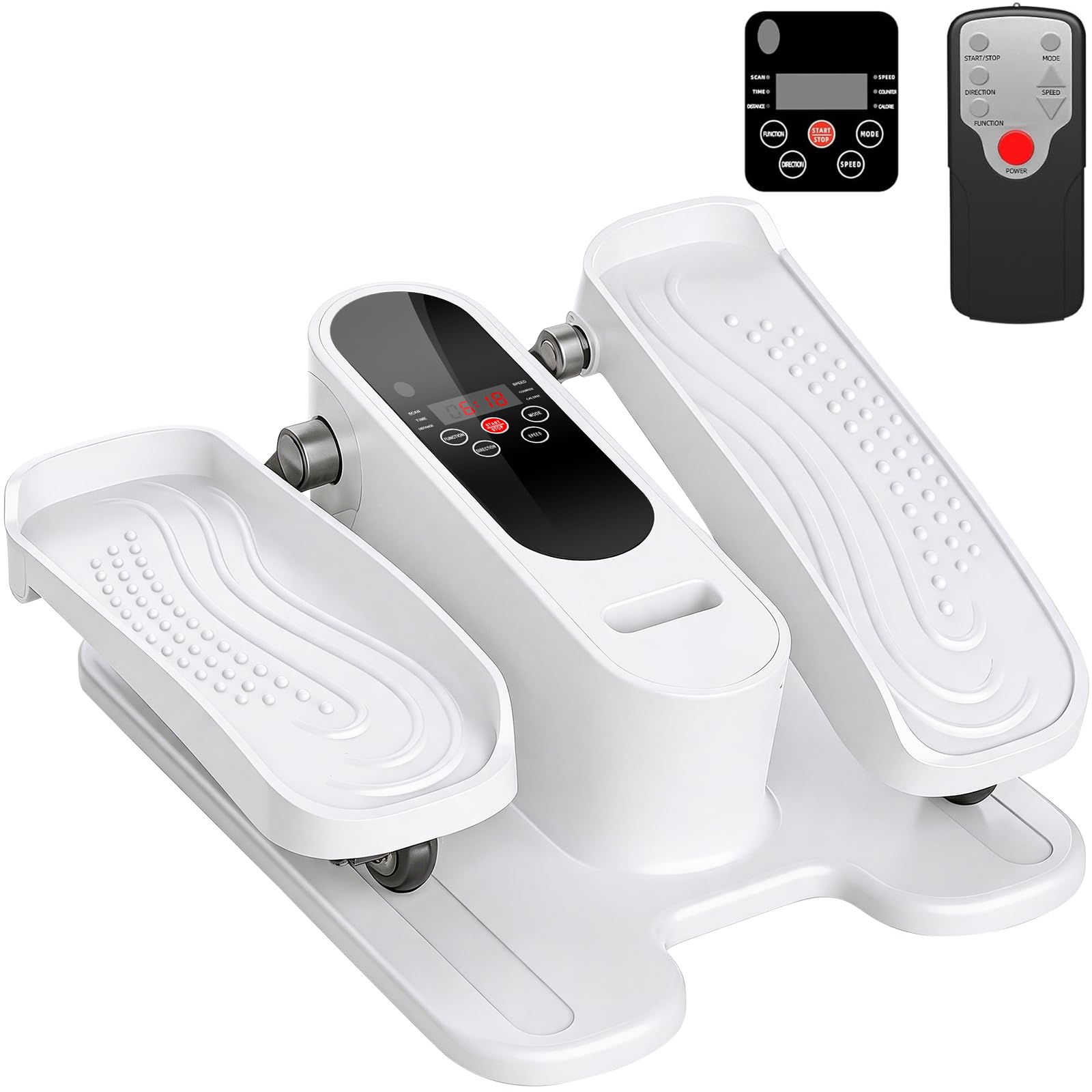 Under Desk Elliptical Machine, Electric Seated Leg Exerciser for Seniors, Adjustable Speed & Low-Impact Design, Quiet Portable Trainer with Remote Control for Home Office