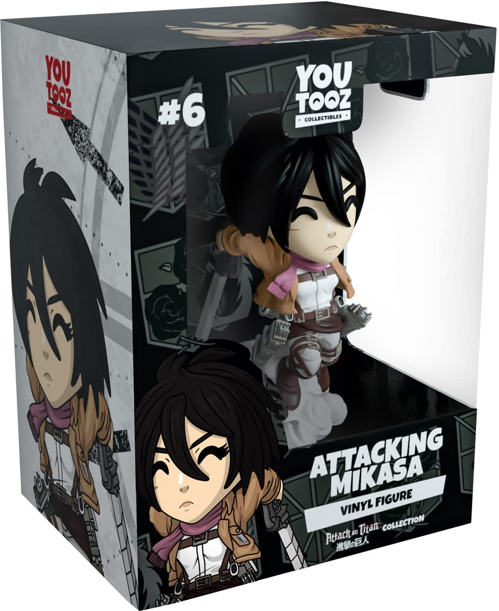 Youtooz attacking Mikasa Figure, 5.1 Inch Attack on Titan Mikasa Vinyl Figure, Collectible Mikasa Ackerman of Attack on Titan by Youtooz