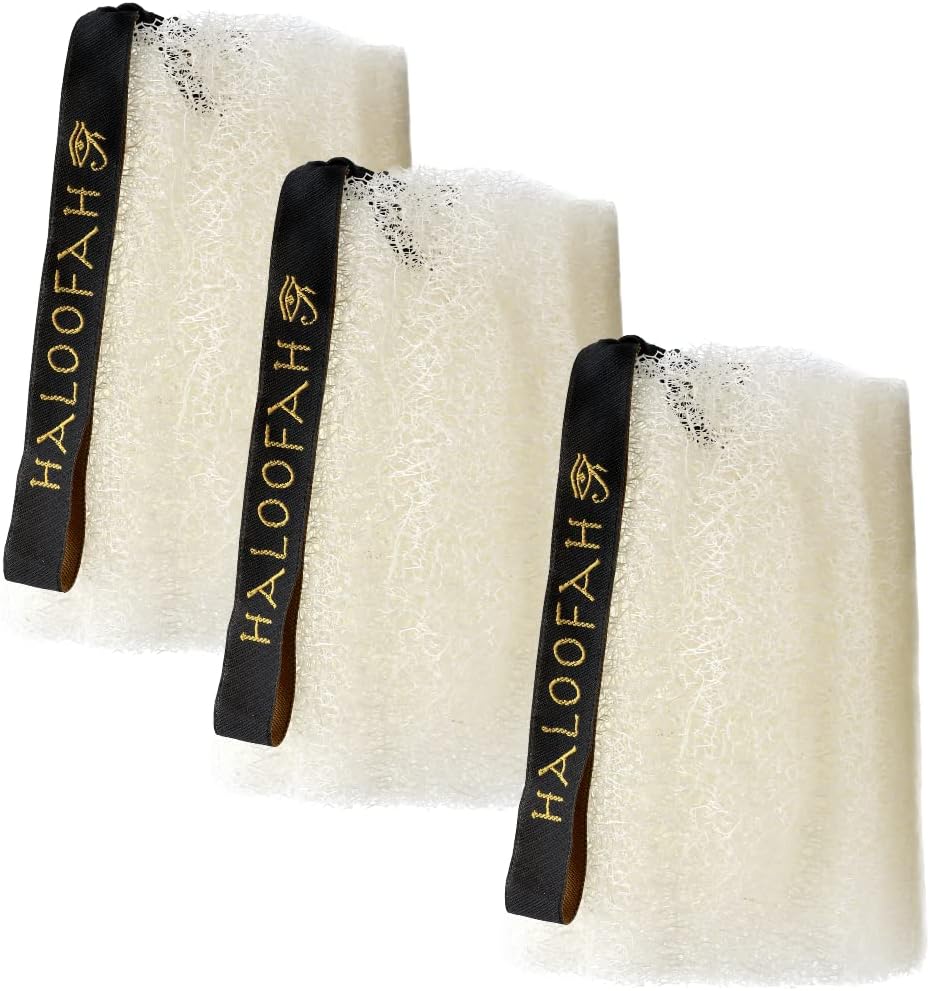 Pure Egyptian Loofah - PREMIUM All-Natural & Organic Exfoliating Sponge for Softer, Smoother Skin - 3 Count (1 Pack) with FREE BAG