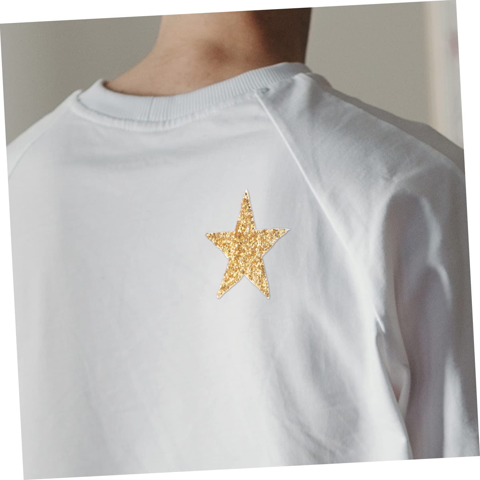 SHINEOFI 90pezzi Glitter Patches Decorativi Forma Di Stella Per Abbigliamento Accessori Fai Da Te Toppe Termoadesive Per Jeans Borse e Cappelli Riparazioni e Decorazioni Eleganti