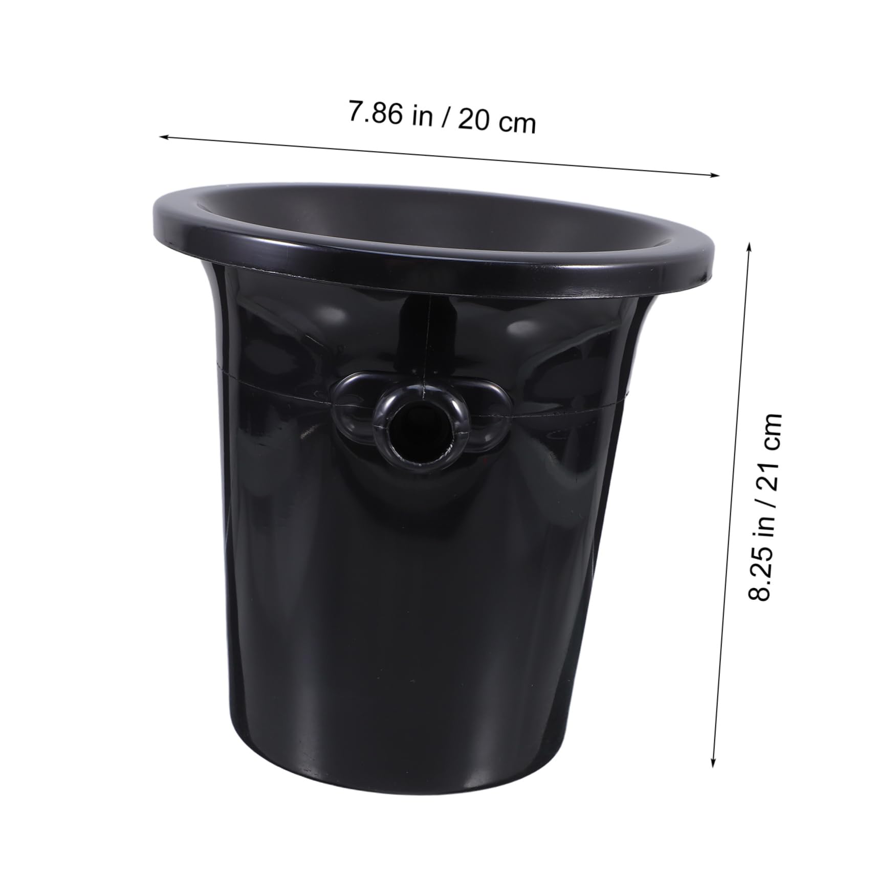 Escupidera de Plástico Negra para Cata de Vinos Dos Orejas, Diseño Redondo Occidental, Cubitera Exposiciones y Tiendas Especializadas