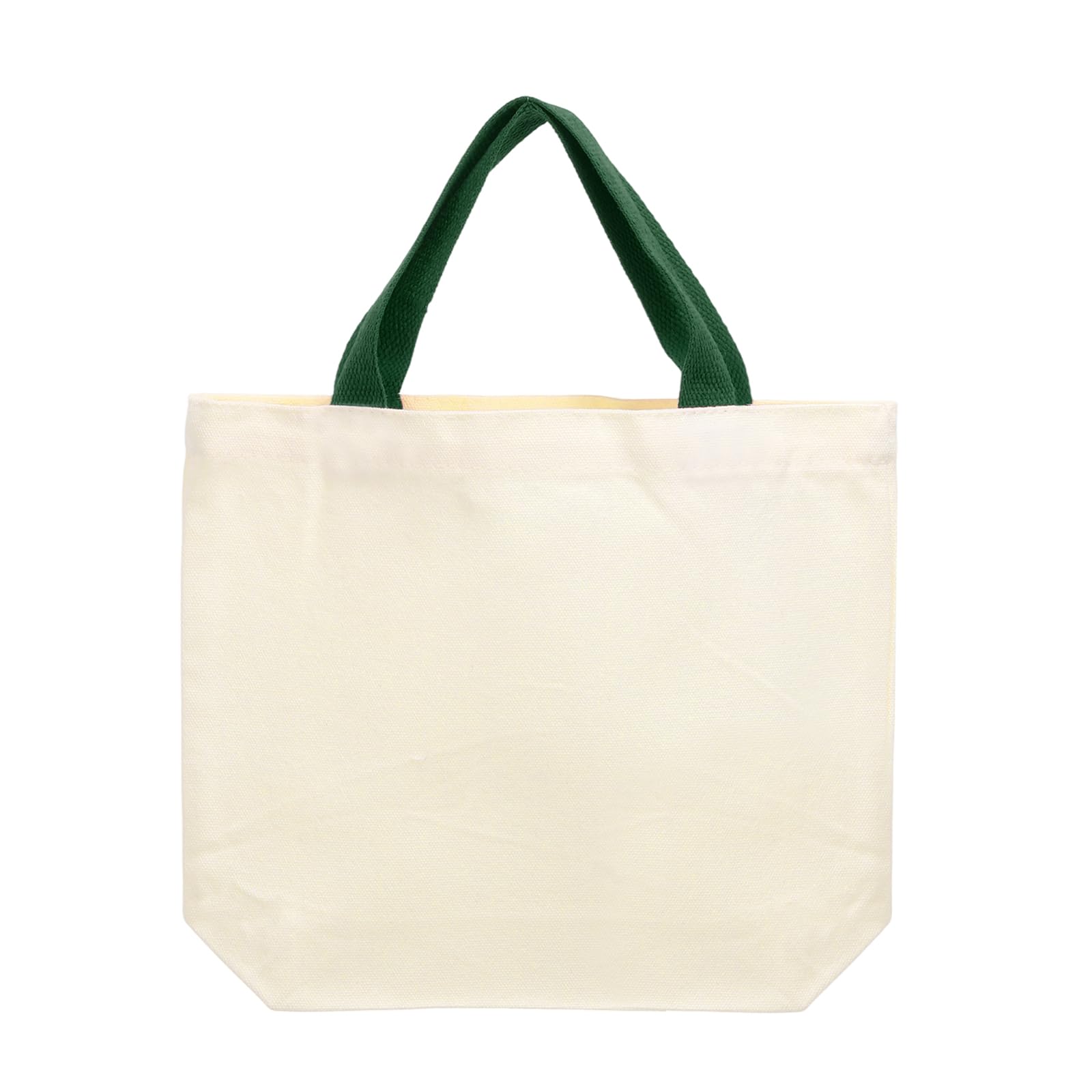 sourcing map Canvas Tote Bags, 13.4"x10.3" Grocery Shopping Bag with Handles, Cute Handbags for Birthday Gifts DIY Craft Advertising Painting, Green