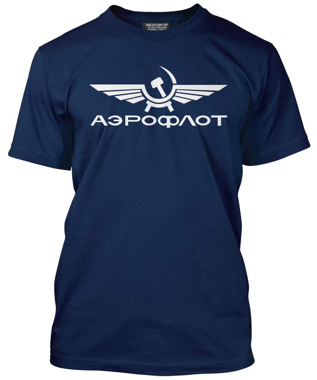 HotScamp Aeroflot Russian Airline Men's Unisex T-Shirt - Navy XXX-Large