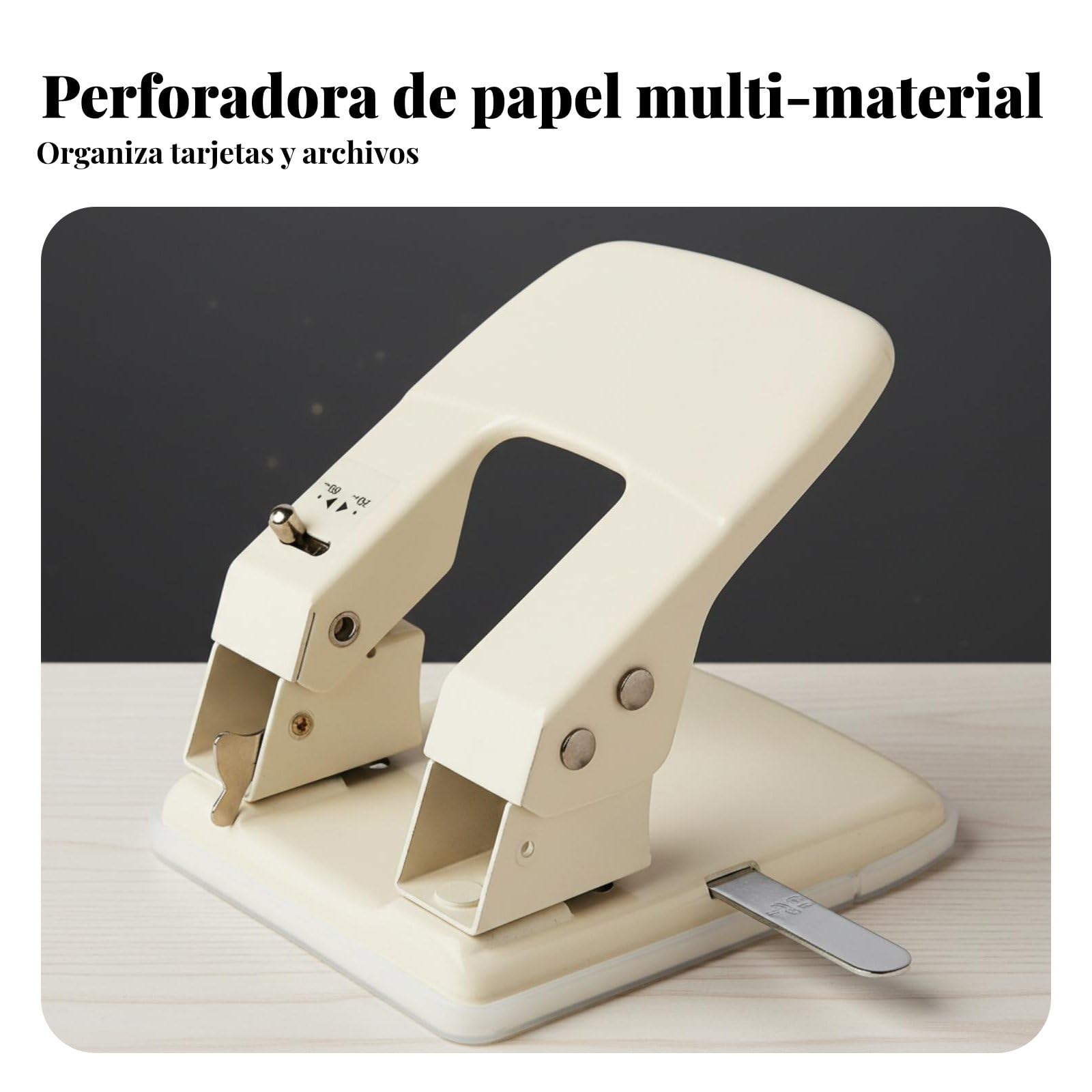 Perforatore Carta Ufficio Perforatrice Raccoglitori Foratrice Meccanismo Robusto Metallo Base Antiscivolo Vassoio Estraibile Adatto per Archivi, 4-Fori Regolabile
