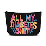 ShiQiao Spl Diabetes Organizer Bag Pouches for Women Men Birthday Christmas Gifts Medicine Storage Pouch Toiletry Zipper Pouch All My Diabetes Cosmetic Makeup Bag Diabetic Supplies for Him Her