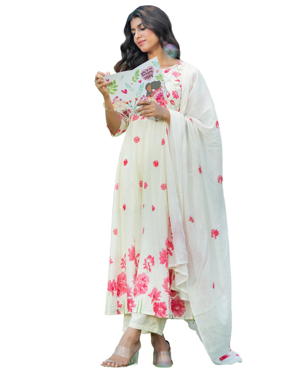 indo era Women Pure Cotton Kurta Set with Dupatta | Festive Suit Set, 10286-picture-43