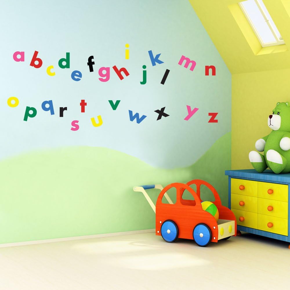 Vinyl Concept Children’s Wall Stickers, Nursery Letters, Alphabet, Wall, Kids Removable, Easy