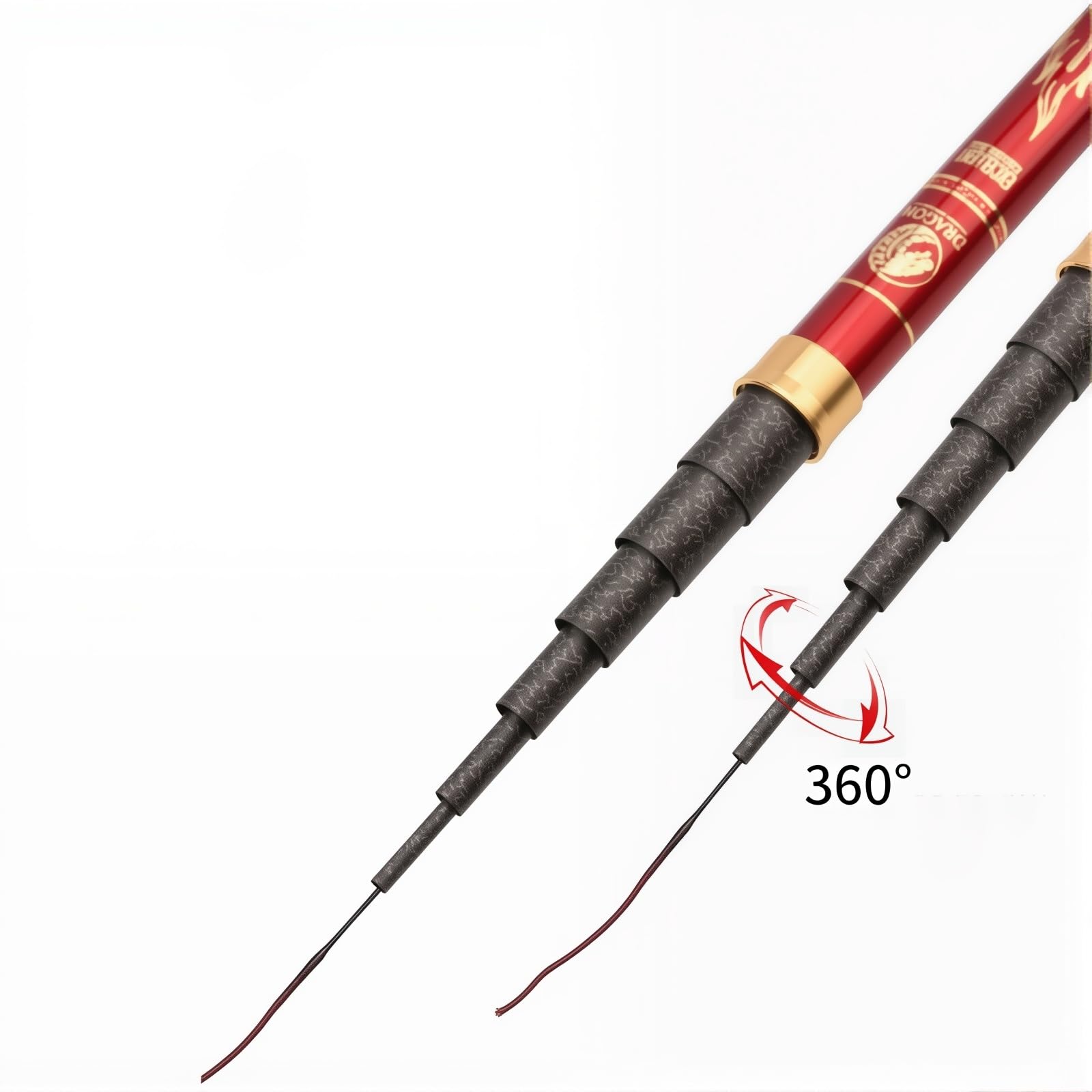 Canne à pêche télescopique en Carbone 8m-16m Ultra-LéGer Ultra-Dur Canne A Carpe Canne a Peche Chinoise Canne A Peche Au Coup Convient Aux Lacs RéServoirs RivièRes Et éTangs(Red,12m)