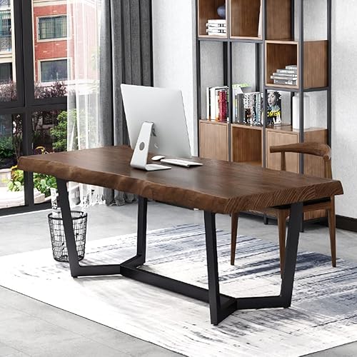 Miniatura 4 de Mesa moderna de madera maciza de metal escritorio de computadora escritorio de juegos escritorio de estudio mesa de restaurante de hamburguesa