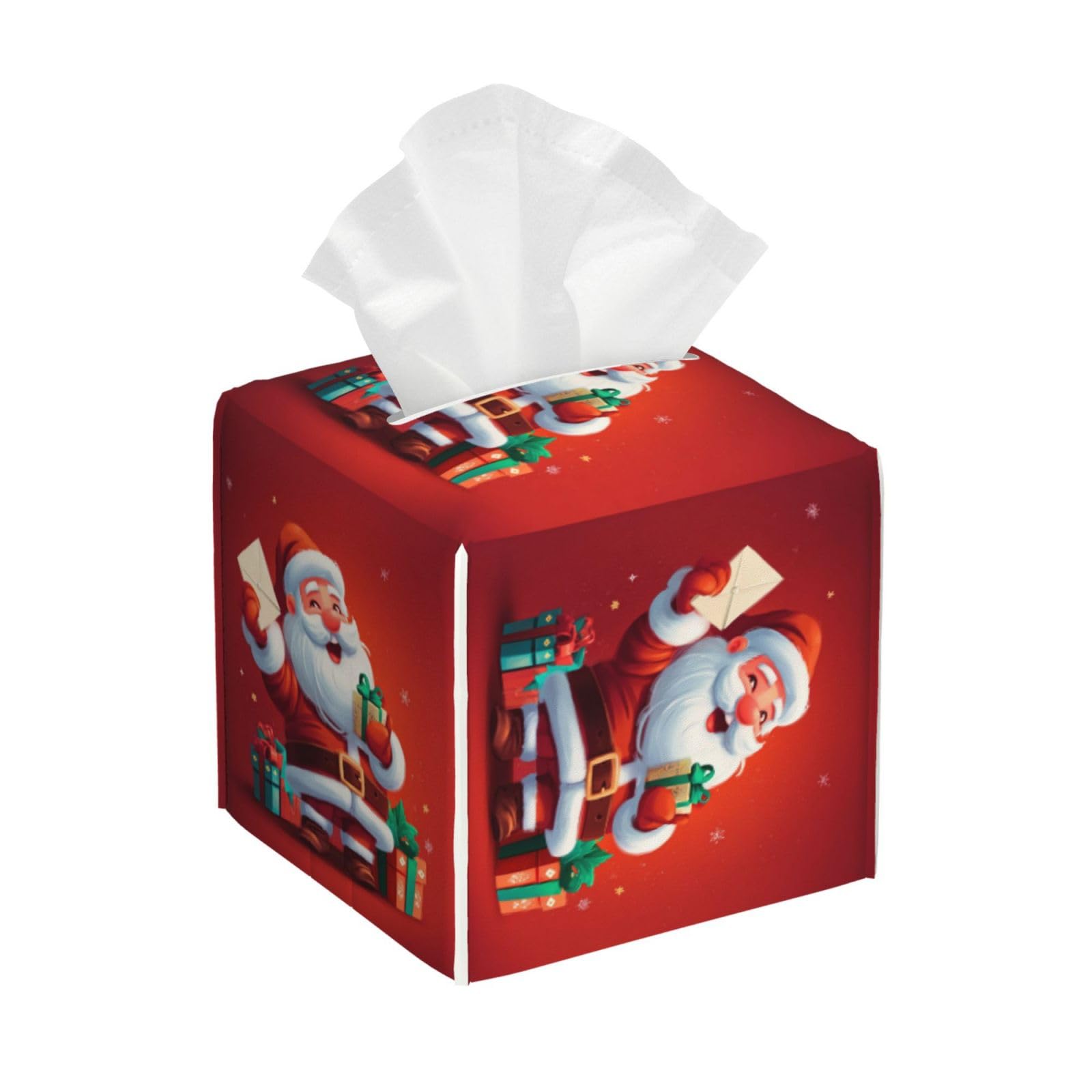 Santa Claus Gifts Tissue Box Cover Square Cube Boxes