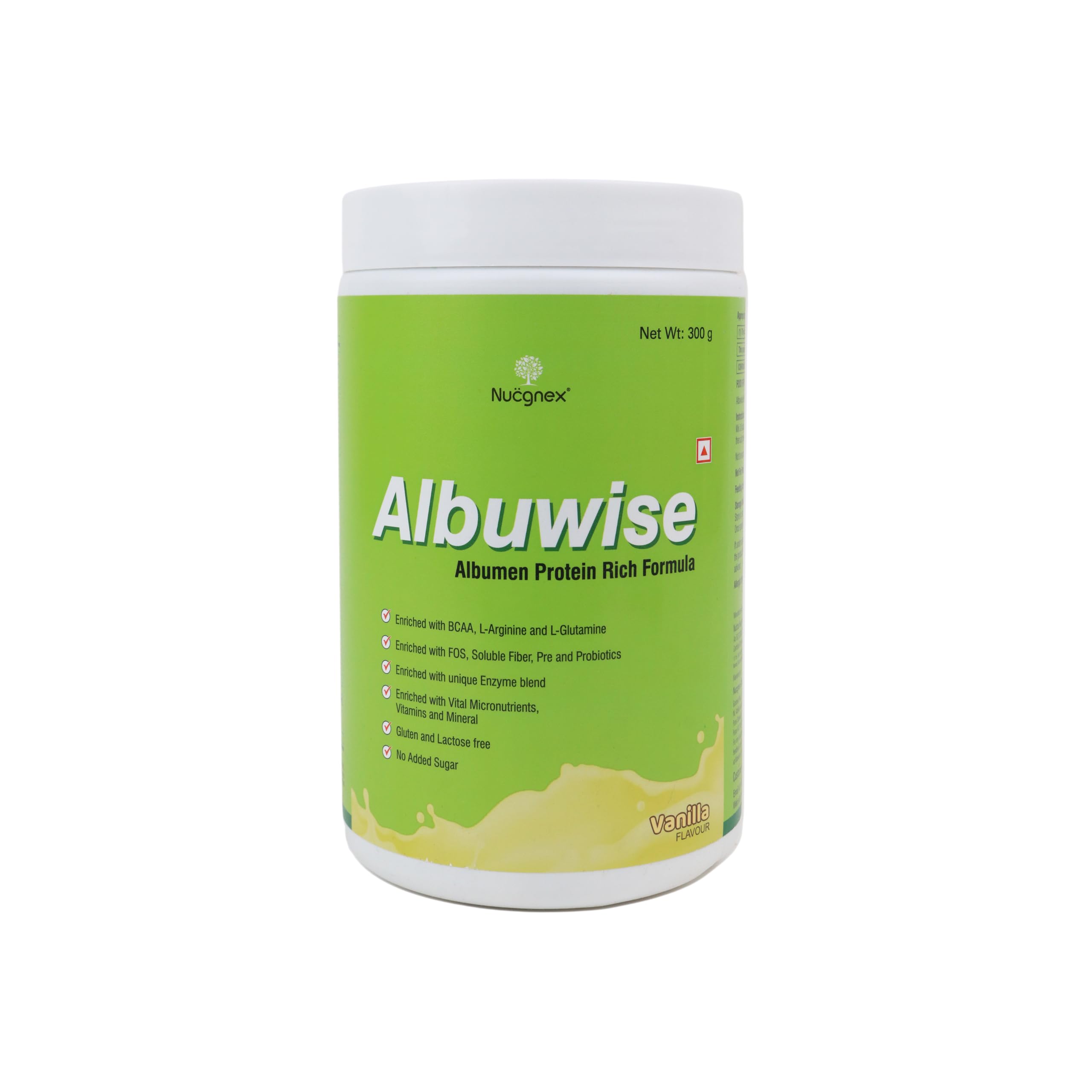 aluwise vanilla flavor non-vegetarian muscle growth protien powder - sugar-free, gluten-free, lactose-free | improves serum albumen, fast absorption, wound healing, immune boost