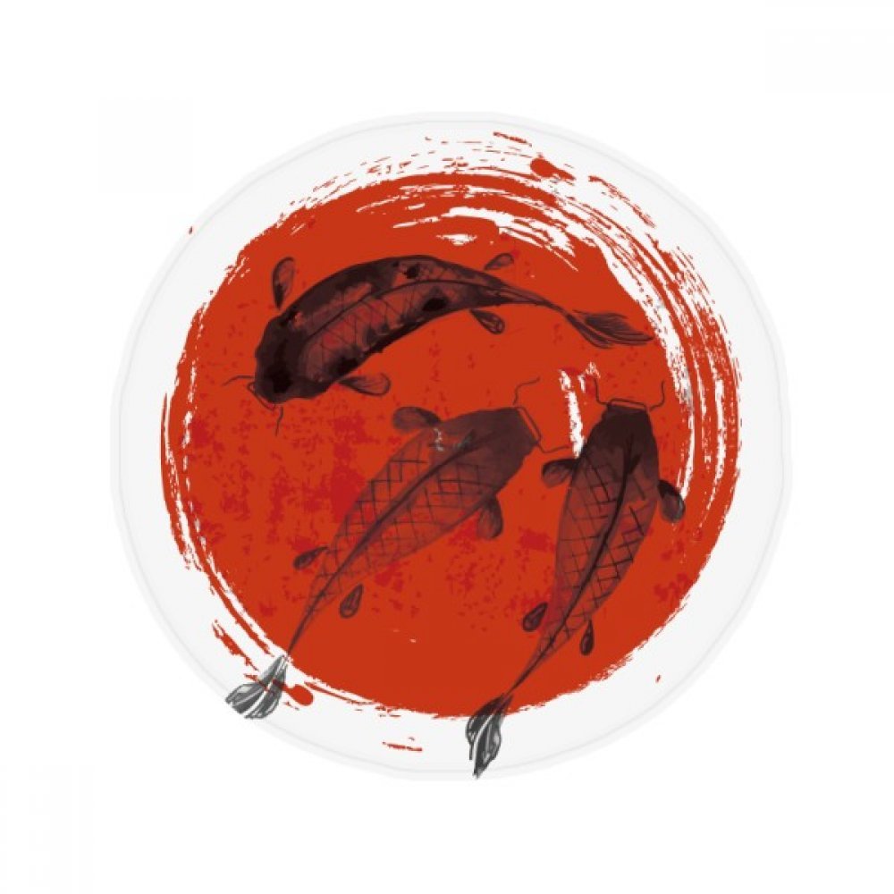 Tapis de cuisine rond carpe rouge antidérapant 50x50cm pour salon
