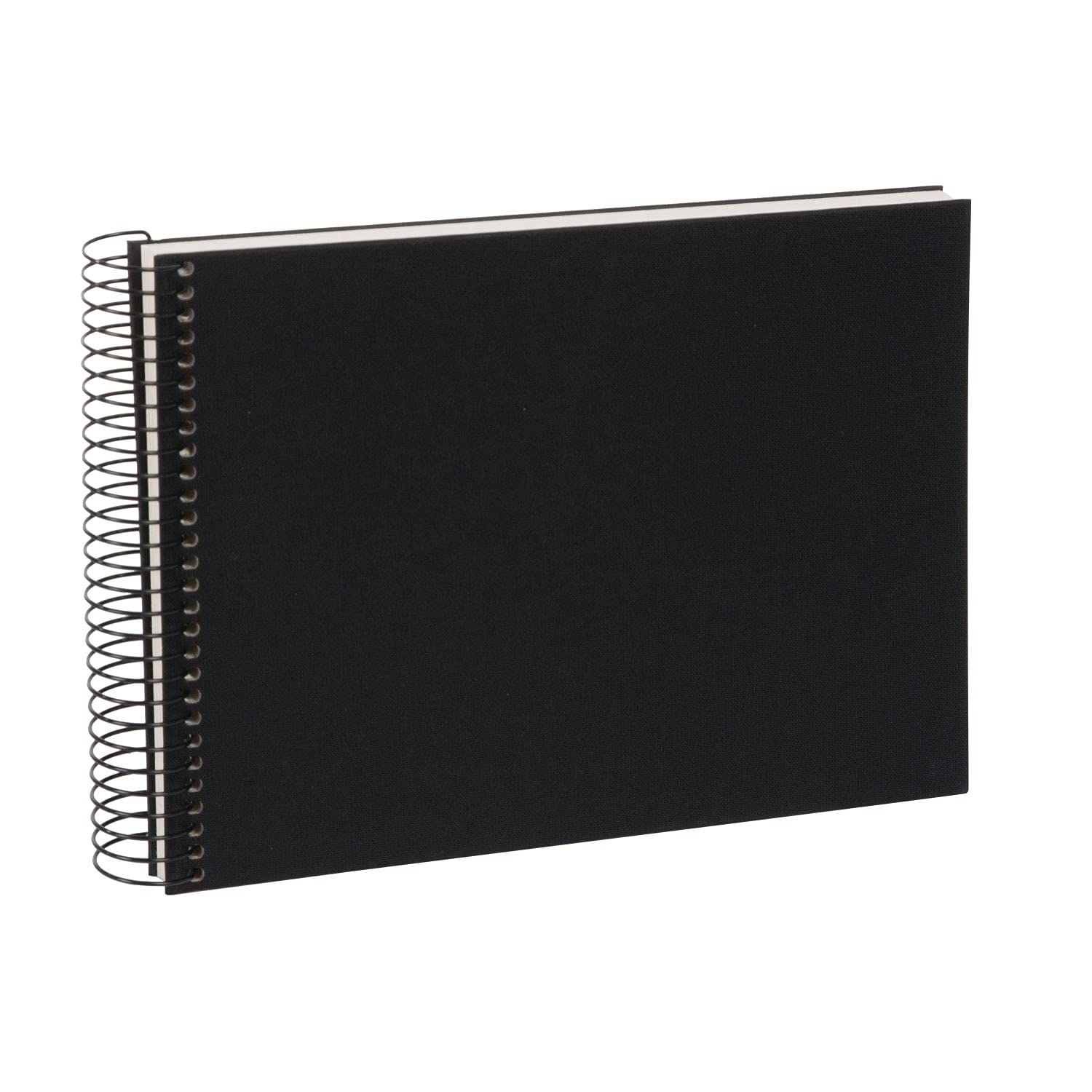 Goldbuch Bella Vista, Linen Memory, Spiral Bound, 40 White Pages, Book for Gluing, Photo Album, Paper, Black, ca. 24 x 17 x 2,8 cm