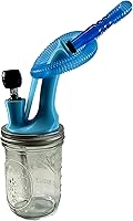 Turquoise 2-in-1 Hookah Pipe Set with Glass Jar Base & Flexible Hose - Portable Combo Hookah