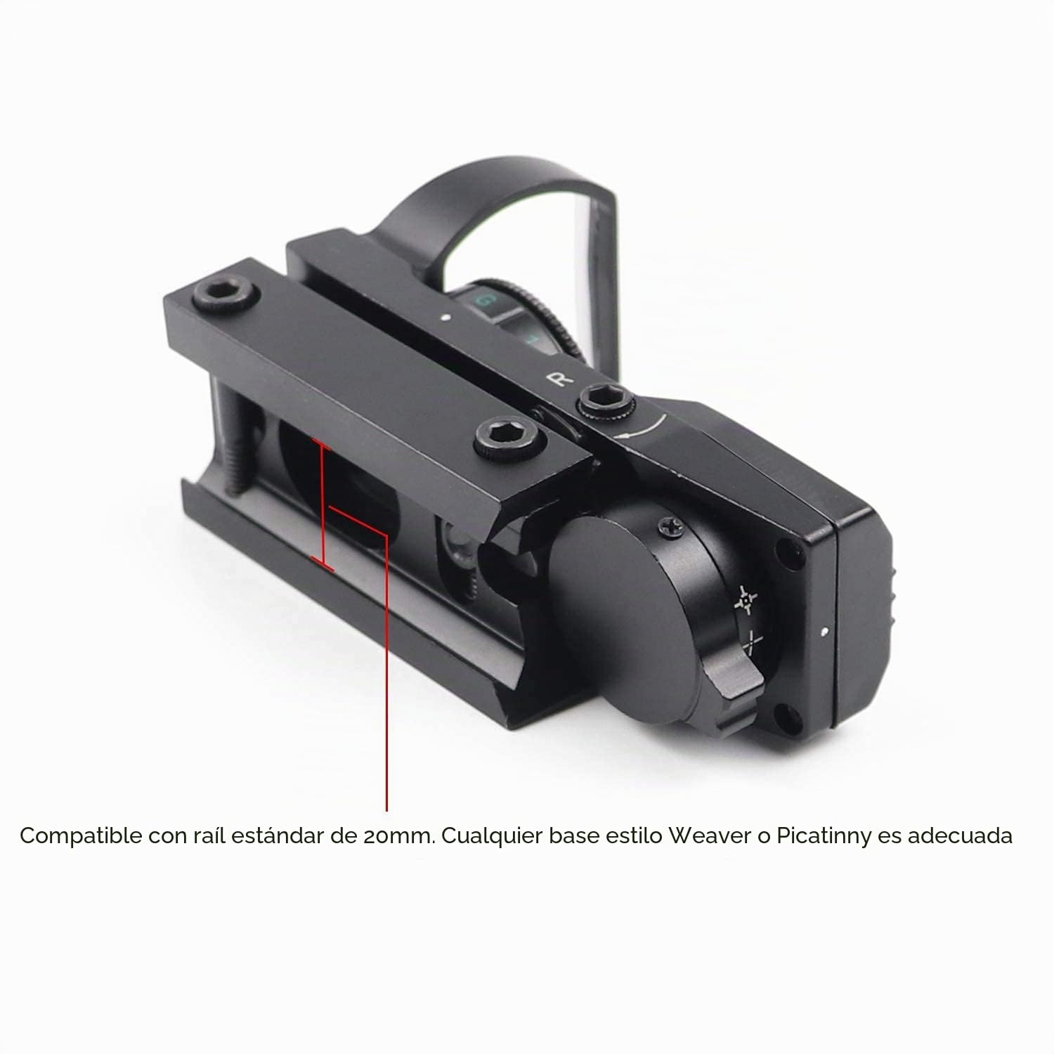 Mira de Punto Rojo 4 reticles 20/22 mm Weaver Picatinny Rail Mount