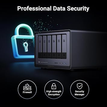 UGREEN NAS DXP6800 Plus 6-Bay Desktop NAS, Intel i3 1215u 6-Core CPU, | 8GB DDR5 RAM, Built-in 128G SSD, 1x10GbE & 1x2.5GbE LAN Port, 2X M.2 NVMe Slots, 4K HDMI, Network Attached Storage (Diskless)