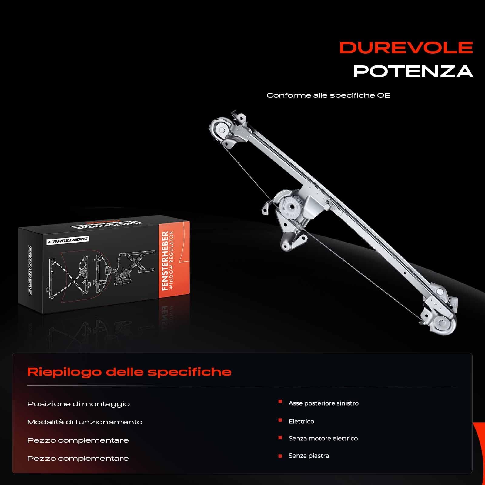 Frankberg Regolatore alzacristalli posteriore sinistro 2107301546 | Compatibile con: Classe E, modello T, S210, Classe E W210