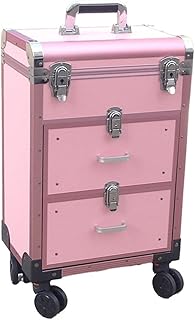 Estuche de maquillaje con ruedas Moda Rosa Tr...