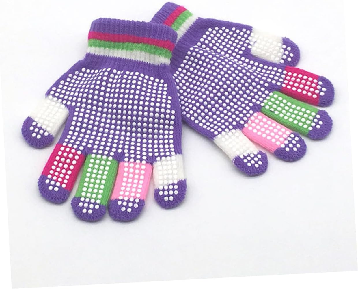 LIFKOME 12pairs Boys and Girls Gloves Stretchy Material Cut Resistant Winter Snow Gloves for Boys Girls Non-slip Riding Random Color