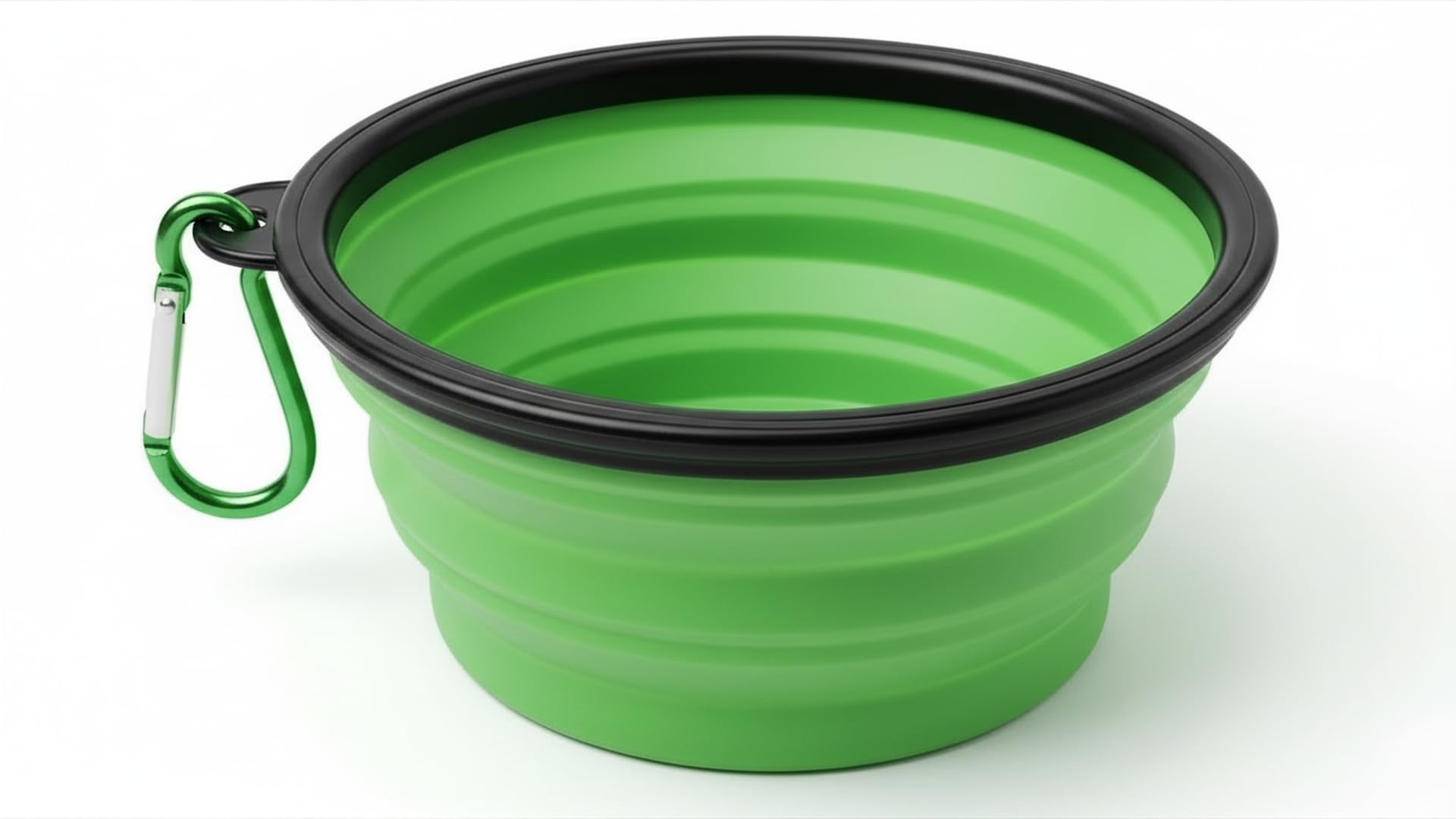 Silikon Faltbarer Haustierfutter Wasser-Futterspender Faltbarer Reisenapf für Hund und Katze, Outdoor Tragbar (Grün)
