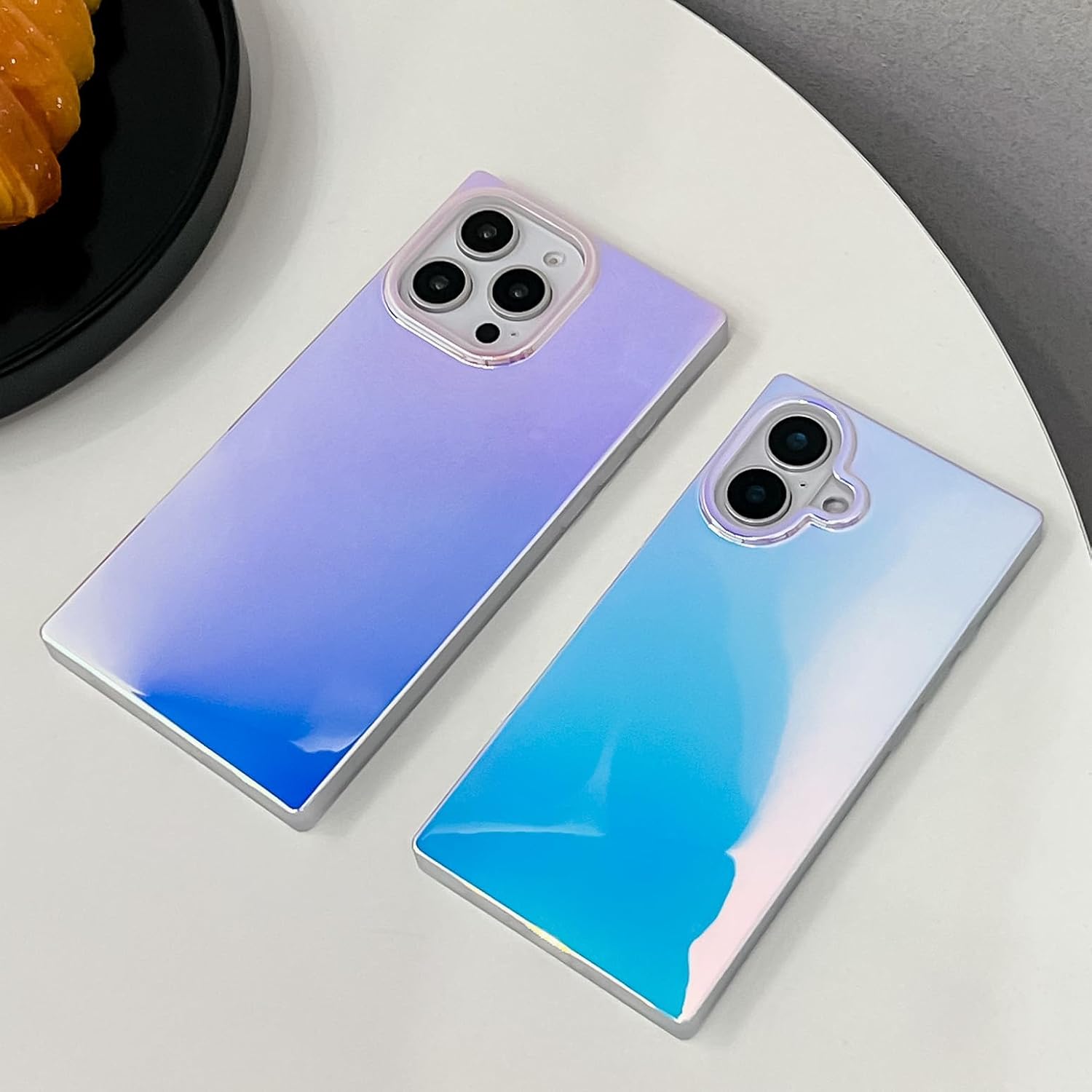 BANAILOA Compatible with iPhone 16 Case Rectangle Sparkle,Colorful Blue-Ray Holographic Cute Case Soft Protective Slim Phone Cover Designed for iPhone 16-6.1 inch (Blue Light) - Image 3