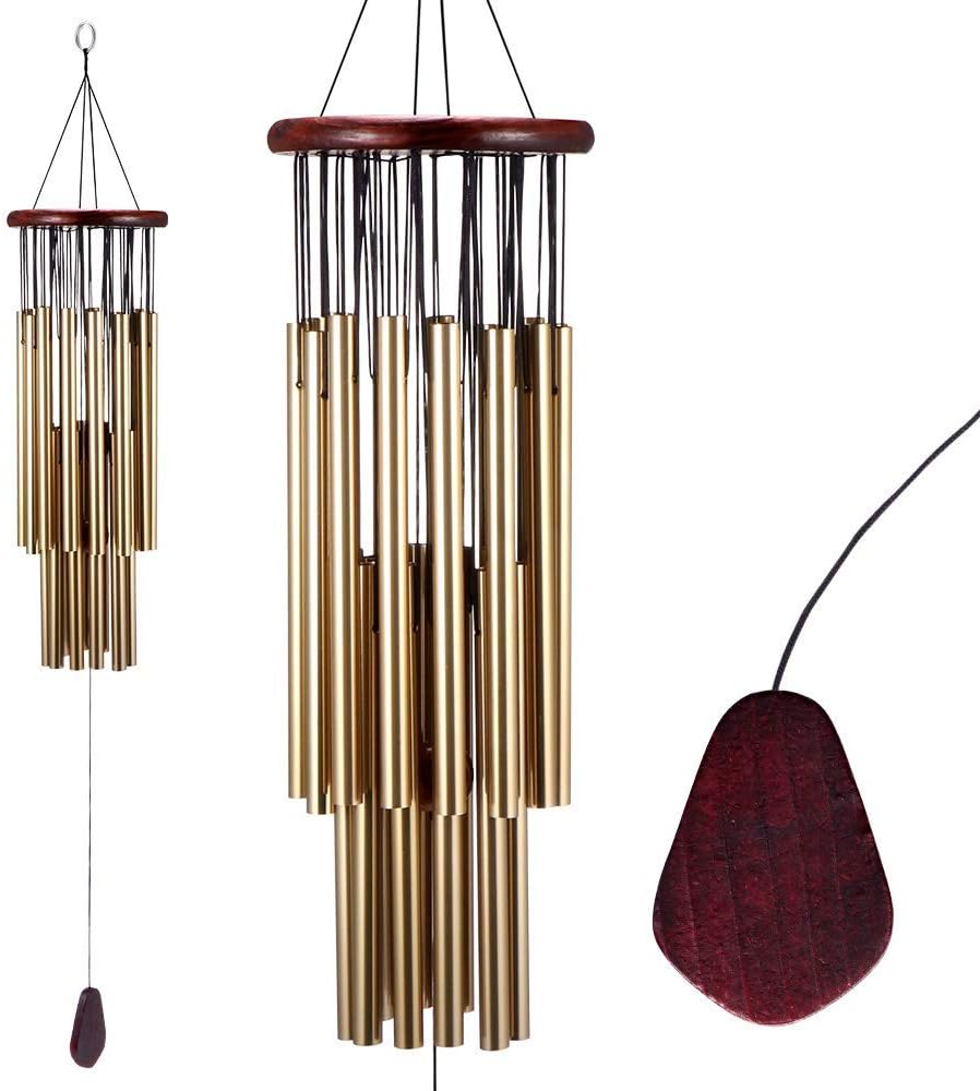Wind Chimes Outdoor, 27 Alloy Tubes Wood Panel Wind Bell for Garden Patio Backyard Home Decor