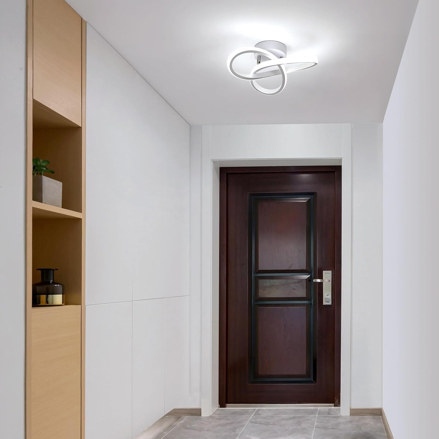 Comely Moderna Lámpara de Techo LED, 22W Plafón LED Techo Blanca Moderno, Diseño Forma de Flor Luz de Techo para Dormitorio Cocina Sala de Estar Pasillo Comedor Balcón