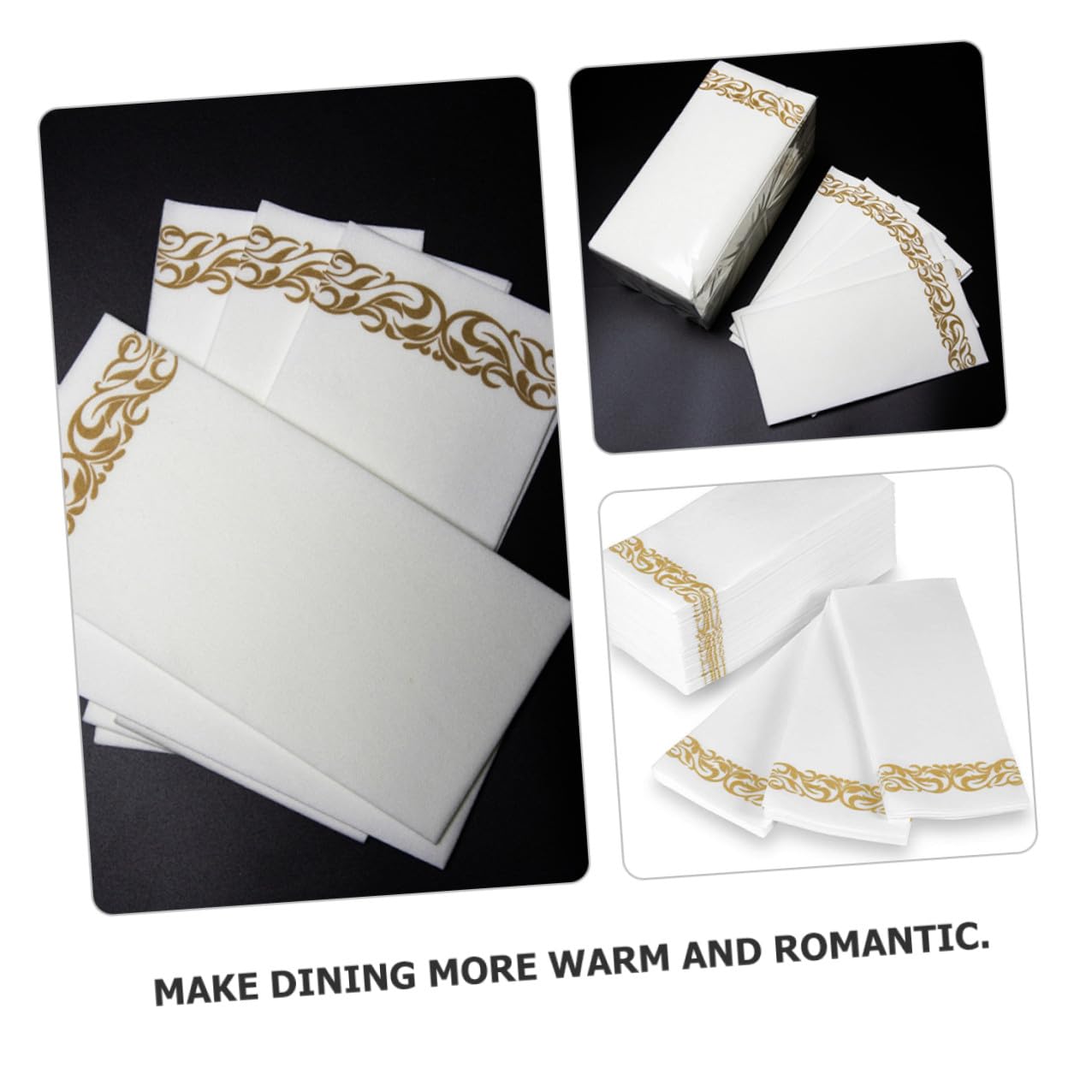 Mikikit 100piezas Servilletas De Papel y Doradas Unidades Servilletas Decorativas Para Fiestas De Cumpleaños Banquetes Despedidas De Soltera y Bodas