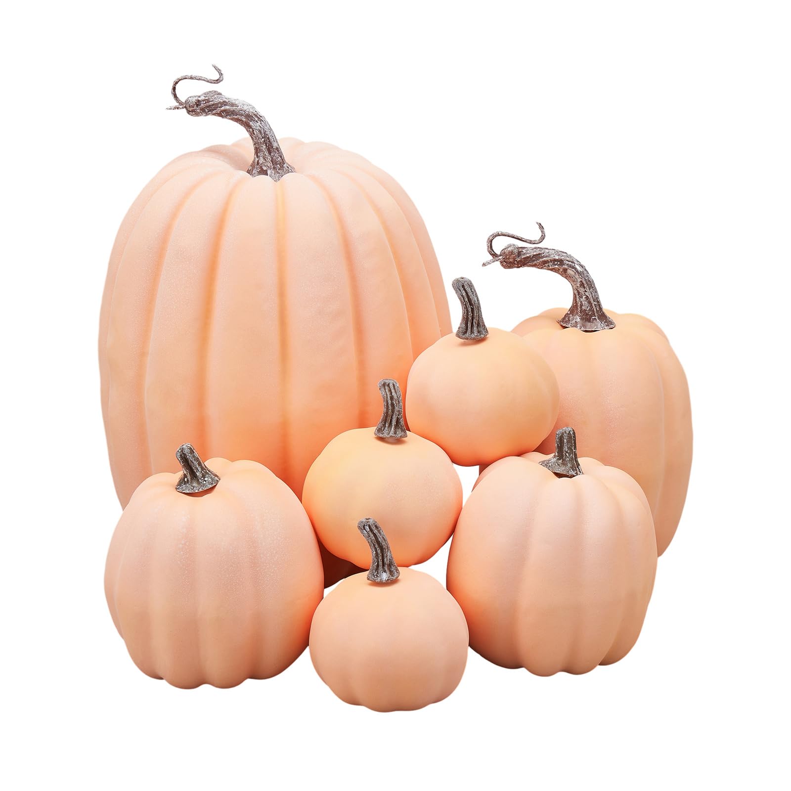Kouoybt Halloween Artificial Pumpkins Foam Pumpkins Faux Pumpkins Decorations for Halloween Thanksgiving Home Party Supplies (Tender Orange, One Size)