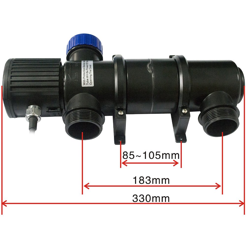 Gardebruk® Teichklärer 11 Watt 5m Kabel 3 Anschlussadapter Gartenteich Aquarium UVC Klärer Lichtfilter Wasserklärer Algenvernichter Wasseraufbereiter UV