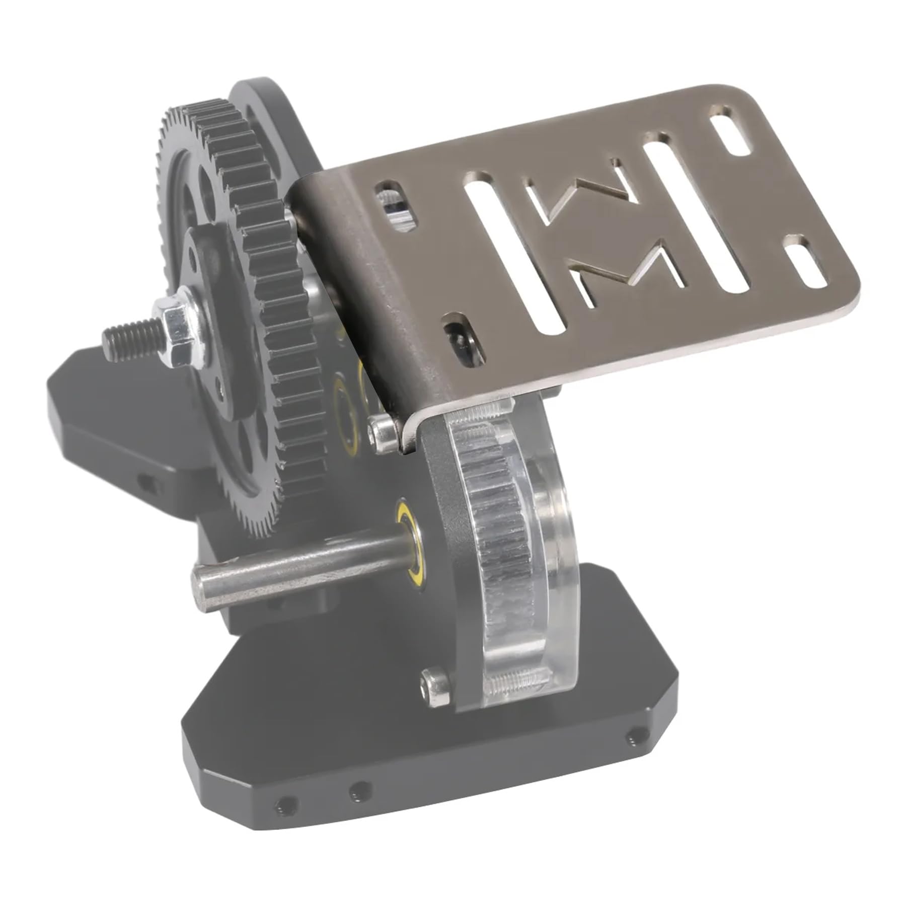 AMK 1/10 Transmission CNC Aluminum Accessory Tray Electronic Battery ESC Holder for 2Low Transmission 1/10 RC Crawler Comp Builds LCG Chassis Upgrades Accessories (1/10 Electronic Tray Silver)